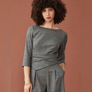 The Fold Lugano Jumpsuit Grey Check Wool
